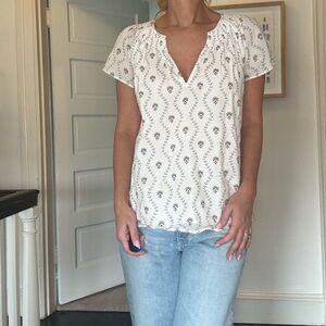White Label The White Company Boho Floral V-Neck Top, Size 6